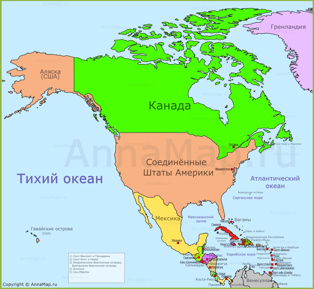 Рис. 1. Мексика (желто-оранжевый цвет) на карте Северной Америки&nbsp;[30]