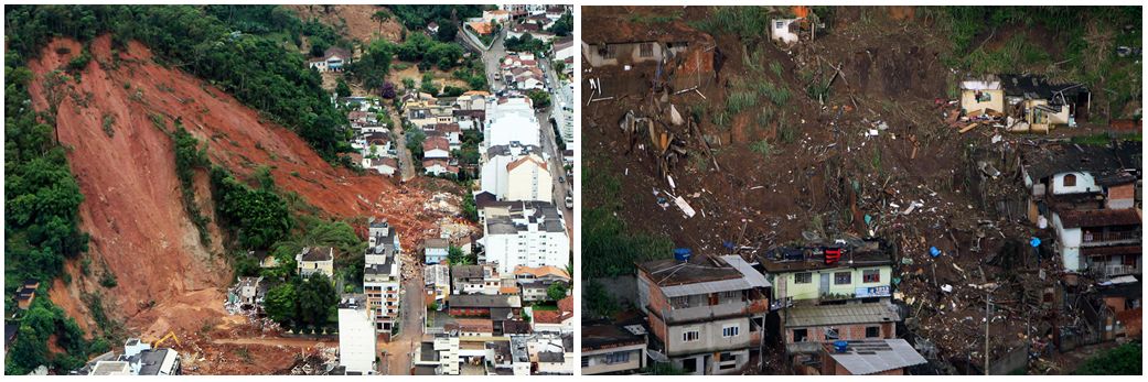 Рис. 11. Последствия схода оползней в городе Нова Фрибурго в Бразилии в январе 2011&nbsp;года&nbsp;[3]