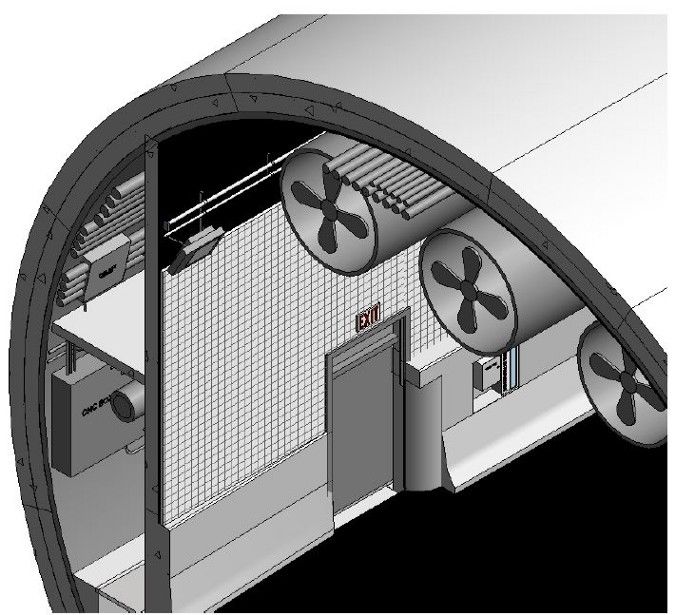 Рис. 2. Визуализация одного из участков проектируемого тоннеля